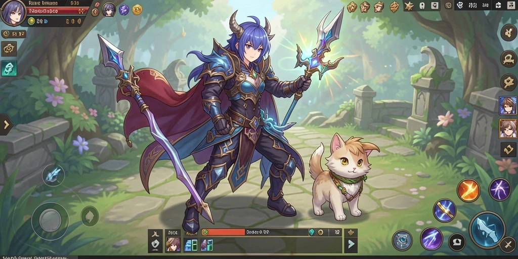 Screenshot karakter dengan kustomisasi yang unik.